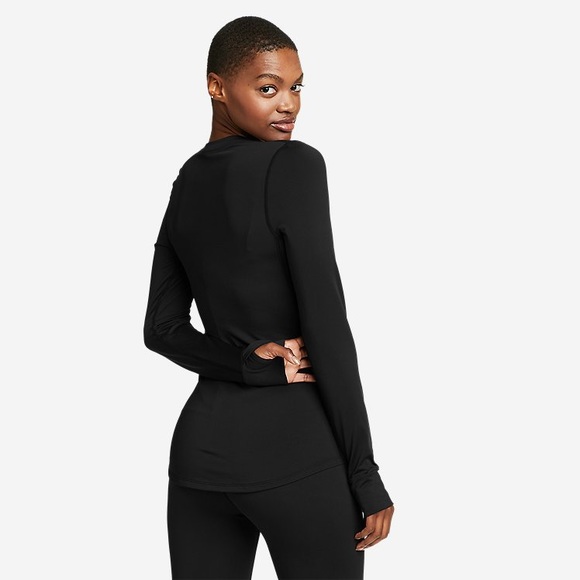 Eddie Bauer NWT Women's Brushed Baselayer Crew, XS, Black, never worn - Picture 2 of 3